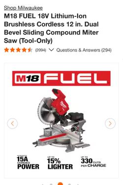 M18 FUEL 18V Lithium-lon Brushless Cordless 12 in. Dual Bevel Sliding Compound Miter Saw