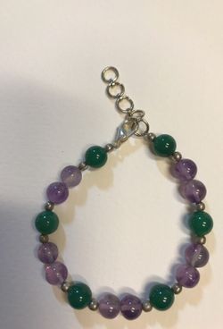 Amethyst and jade bracelet