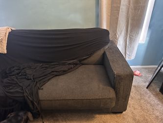 Black Fuzzy Pull Out Couch