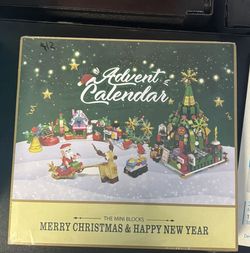 Advert calendar for merry Christmas and happy New Year’s Eve mini blocks