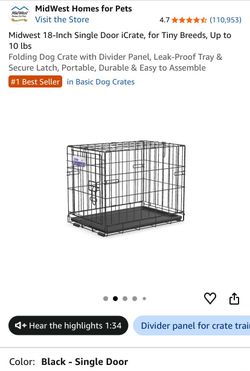 18-Inch Single Door Folding Dog Crate
