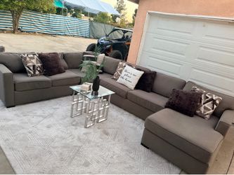 Grey sectional couch