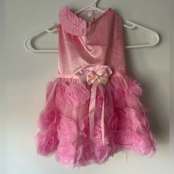 Small Dog Formal Pink  Floral Dress
