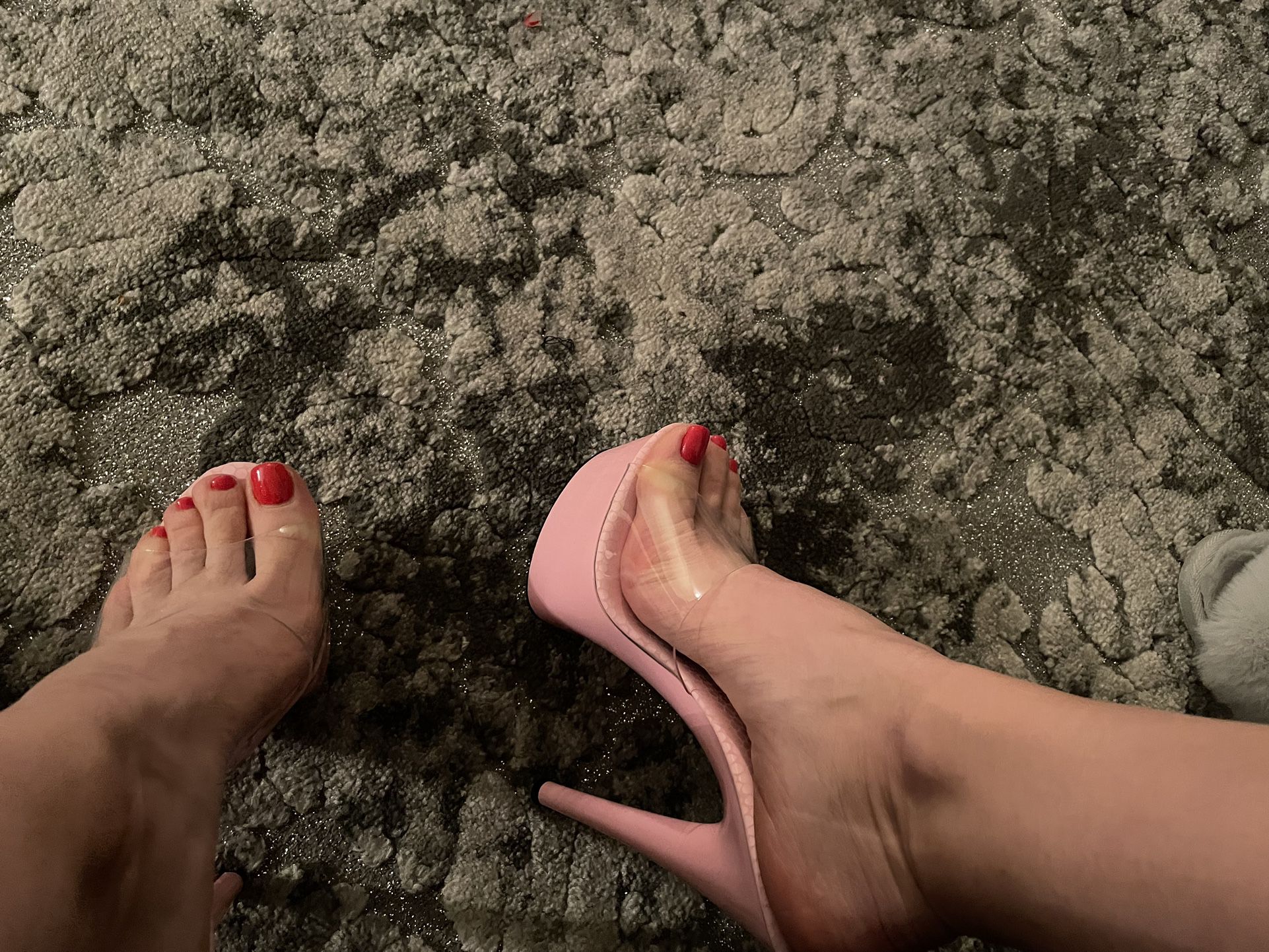 Clear Platform Pink Heels 
