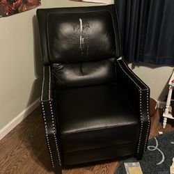Faux black leather recliner