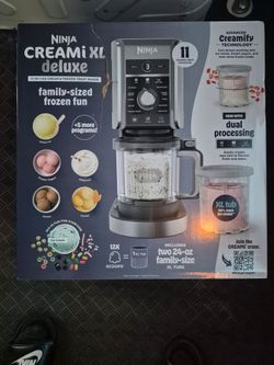 Ninja - CREAMi Deluxe 11-in-1 Ice Cream and Frozen Treat Maker, XL 24oz pints, Sorbet, Gelato, Milkshakes, Frozen Yogurt - Silver