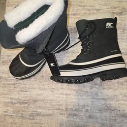 Black Sorel Caribou Snow Boots Size 8.5 