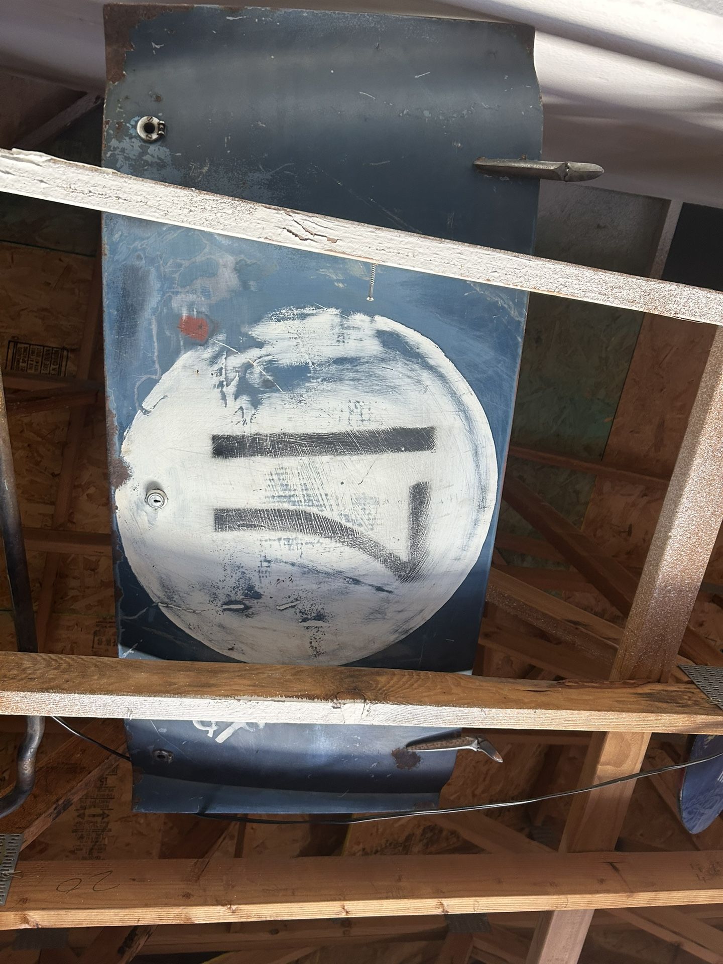 Old 40s race car trunk lid with original paint