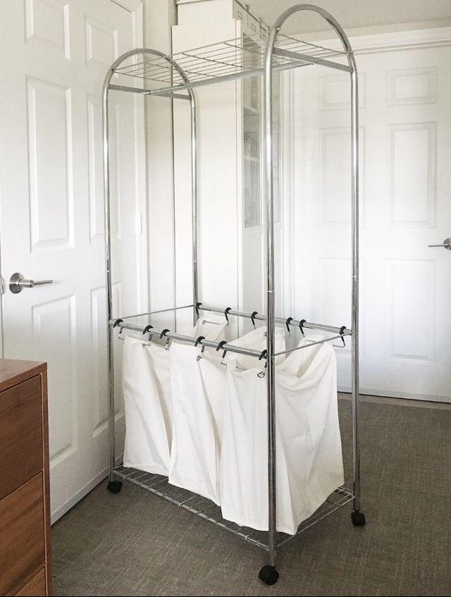 $150 Deluxe Chrome Rolling Rack Laundry Storage Shelf 