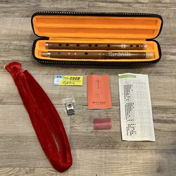 Dizi Chinese Flute - Key of C - w/ Case & Xtras