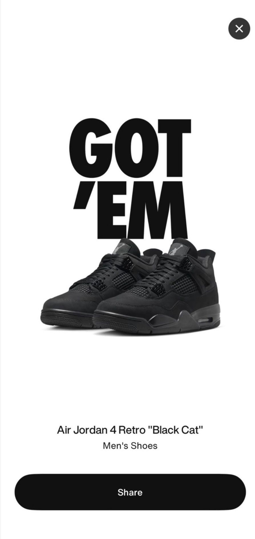 Jordan Retro 4 Black Cats (2025) (8.5 Men)