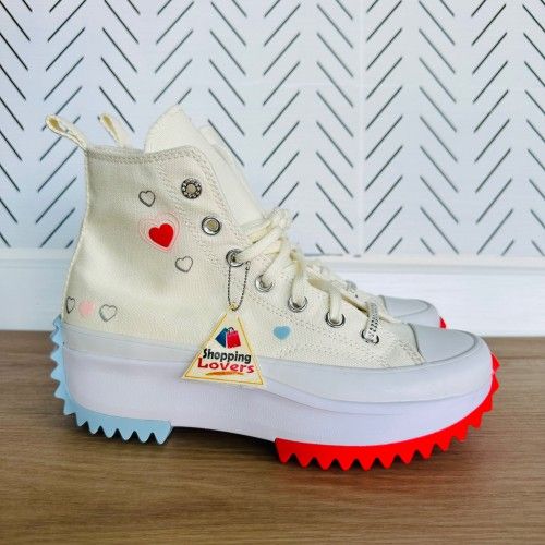 🤩Converse Sz 7.5 Mens Shoes Run Star Hike Platform Y2K Heart Beige A09214C New