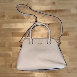 Kate Spade Cream and Gold Satchel with Structured Design Handbag