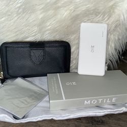 Woman Wallet With Power Bank. Black 