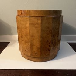 Mid Century Edward Wormley Dunbar Accent Table Natural Olive Burl 