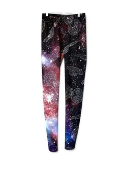 Star Trek Women’s XL Leggings – Galaxy & Starship Print (Licensed CBS Studios)