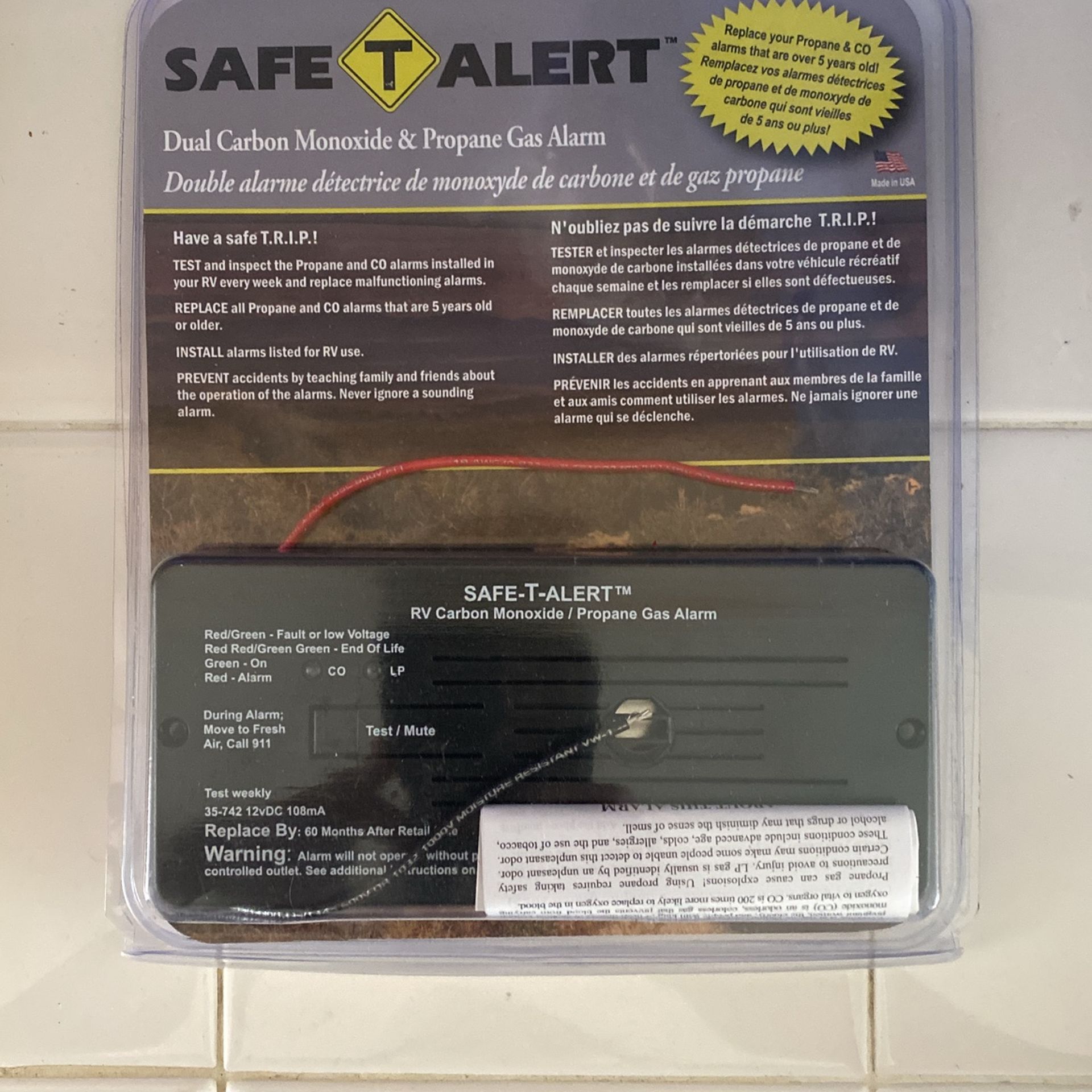 Safe T Alert Dual Carbon Monoxide & Propane Gas Alarm