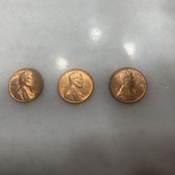 3 Uncirculated 1966 Pennies