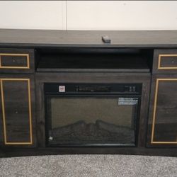Electric Fireplace TV Stand – Dark Wood Media Console w/ Remote & Storage – Like New


Fireplace Entertainment Center 