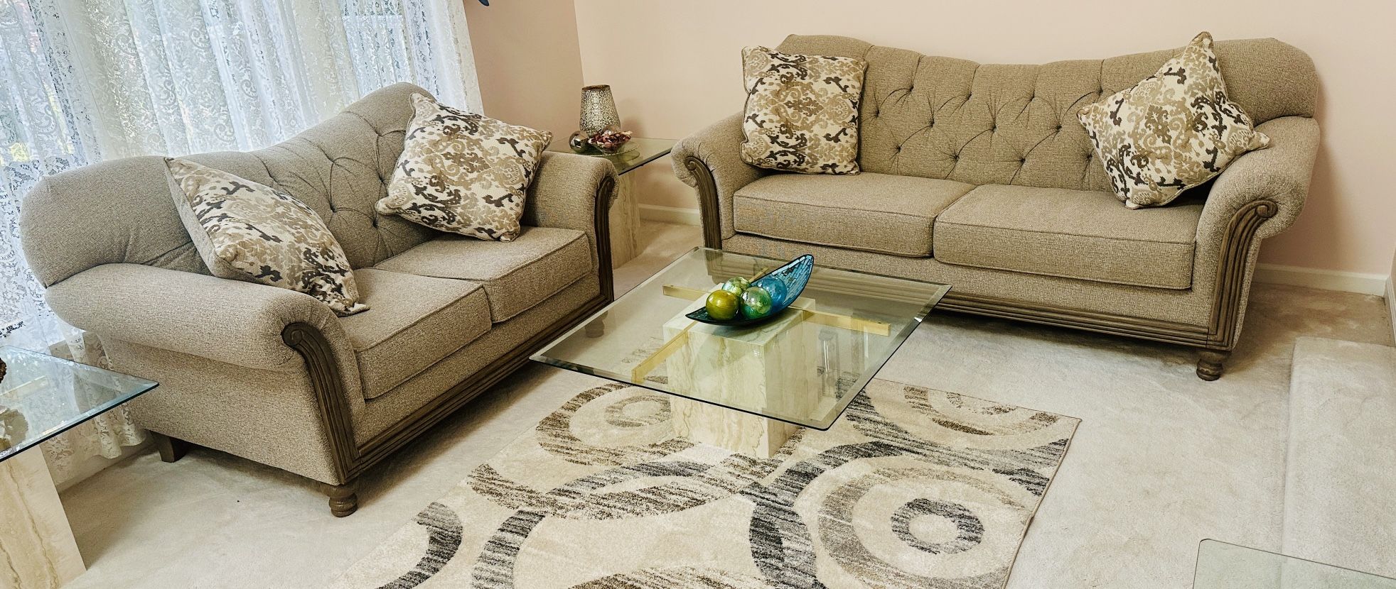 Hughes Sofa And Loveseat Set In Excellent Condition