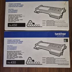 New Brother TN450 High Yield Toner Cartridges Sealed 2x