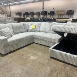 Sectional Couch Bed Gray Corduroy $50 Initial‼️ SALE ‼️ ASK FOR PRICE 