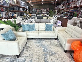 White Leather Top Grain Set from Costco