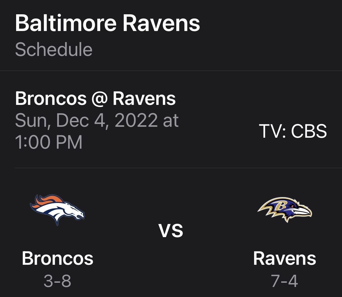 ***TODAY @ 1****2 Ravens Broncos Tickets LL Sec 105