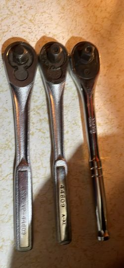 Set of 3 Chrome 1/2 inch driveRatchet Wrenches