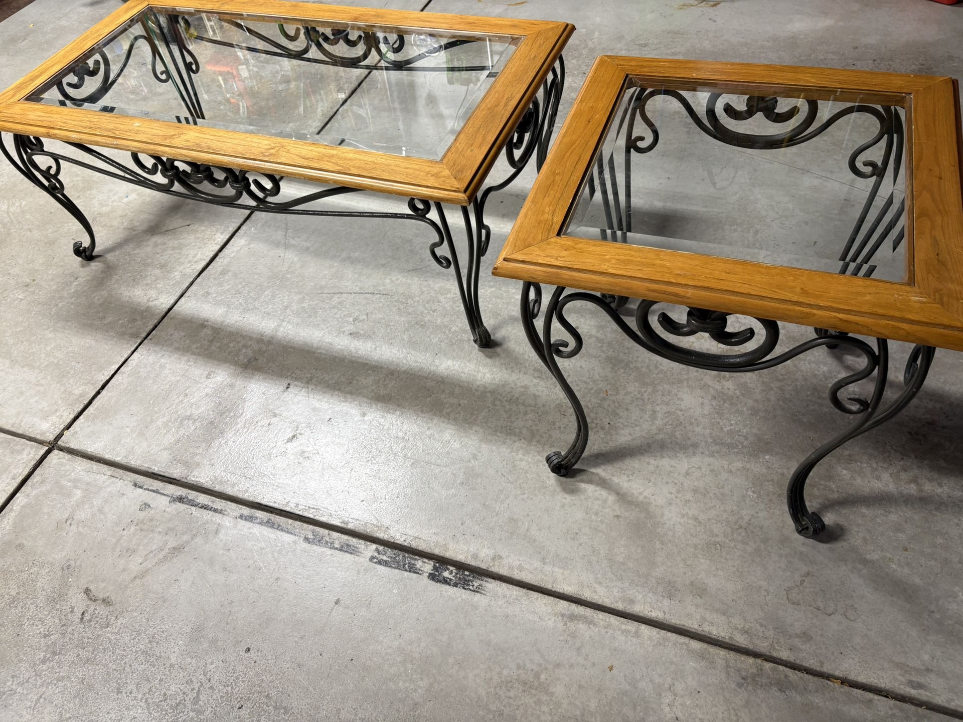 Glass Top Coffee Table and End Table