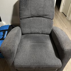 Grey Manual Rocker Recliner 