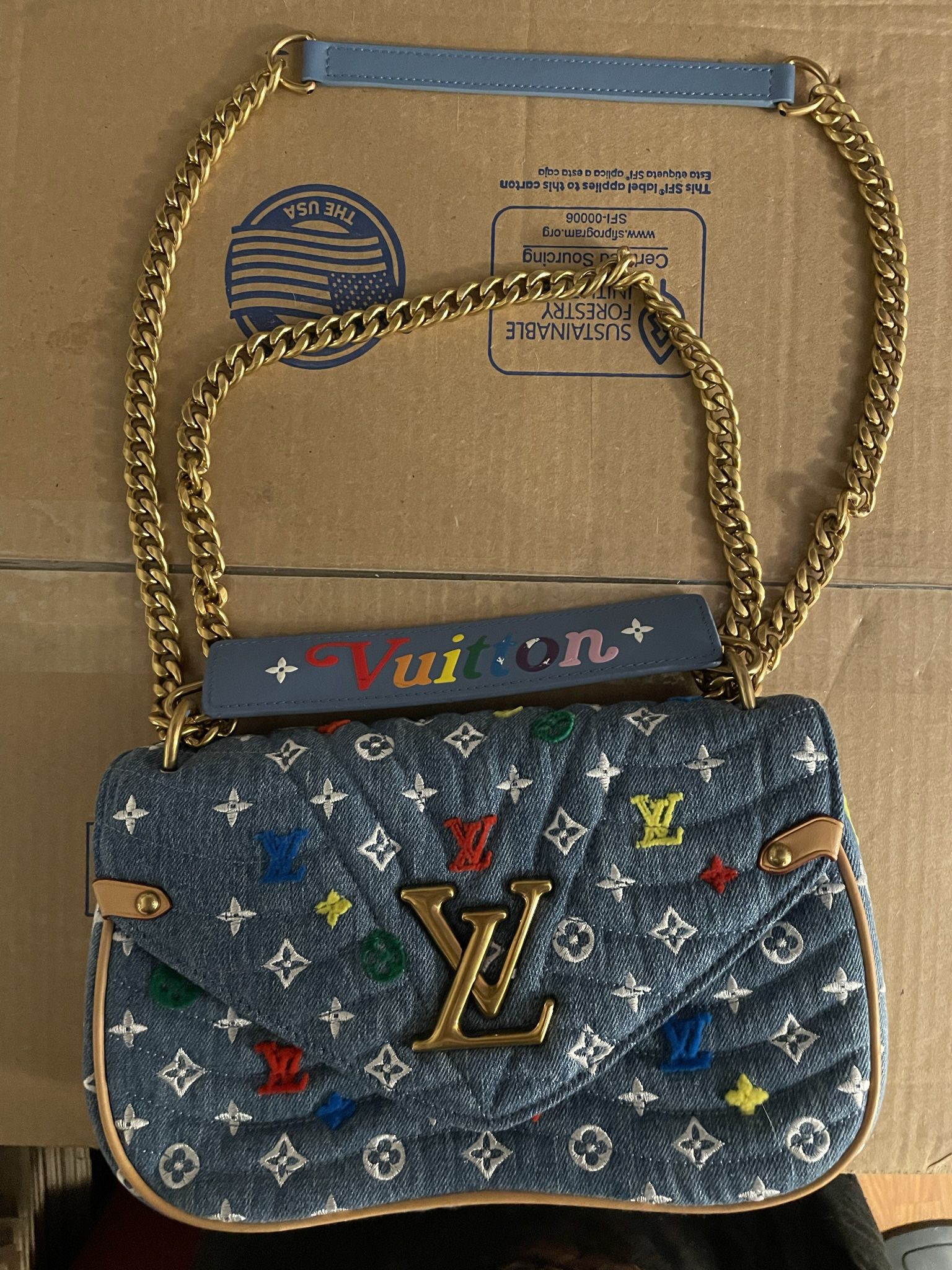 Louis Vuitton New Wave Chain Shoulder Bag Embroidered