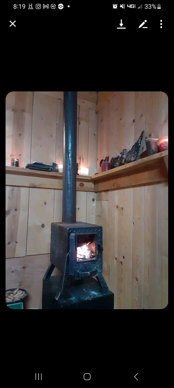 Small Custom Diamond Plate Woodstove