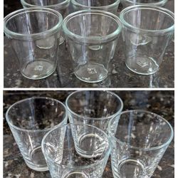 6+4 Clear Glass Cups / Dessert Cups 