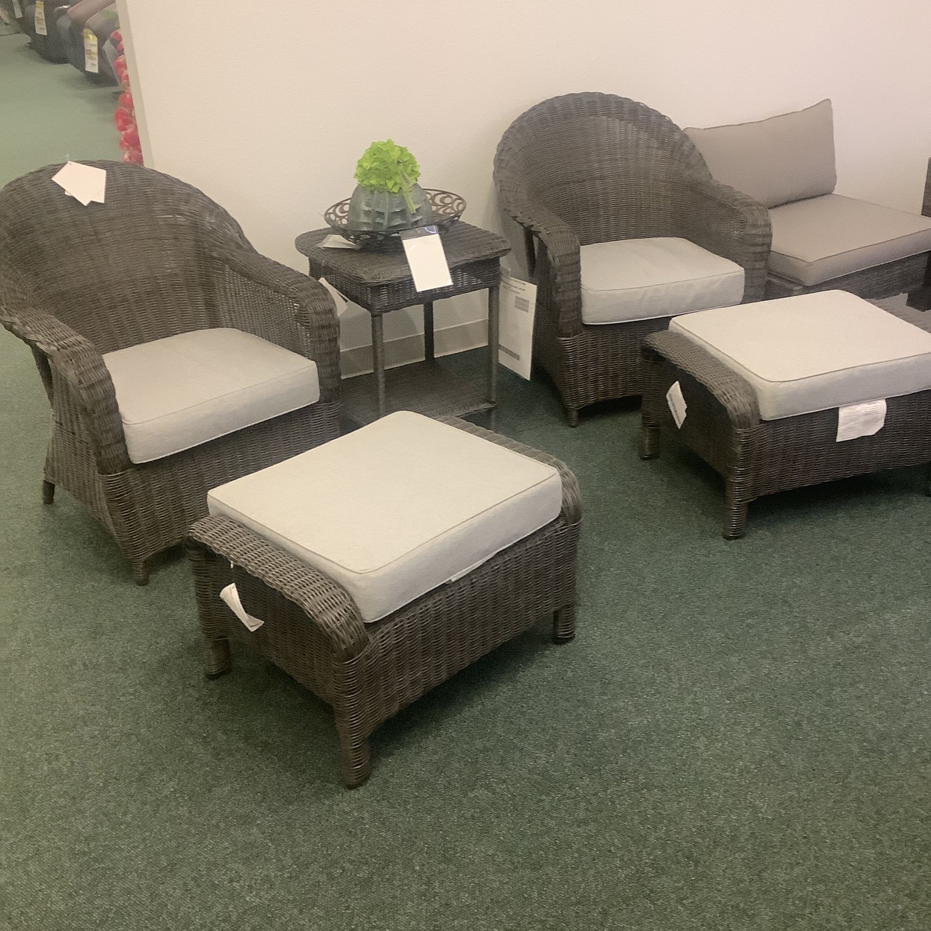 Five piece wicker patio furniture