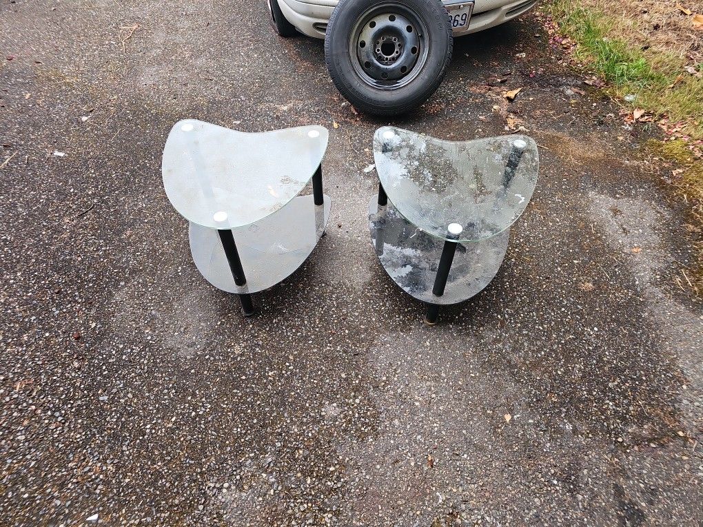 2 Glass Side Tables