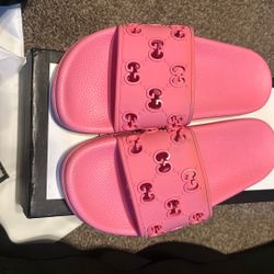 Pink Gucci slides