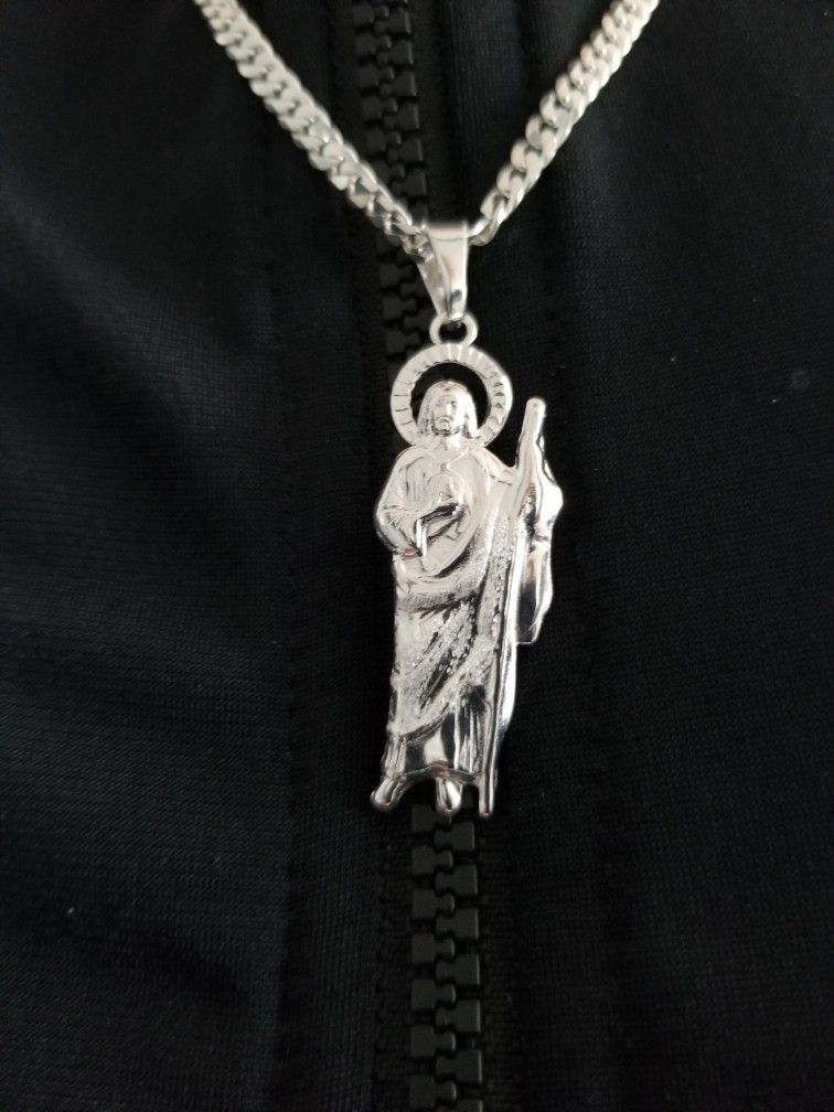 Cadena y San Judas Plata 925MX  