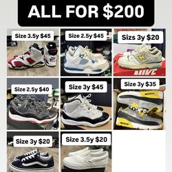 Jordan’s Nikes new balance size 2y 2.5y 3y 3.5y