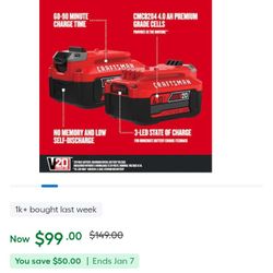 Craftsman Two Pack Drill batteries 