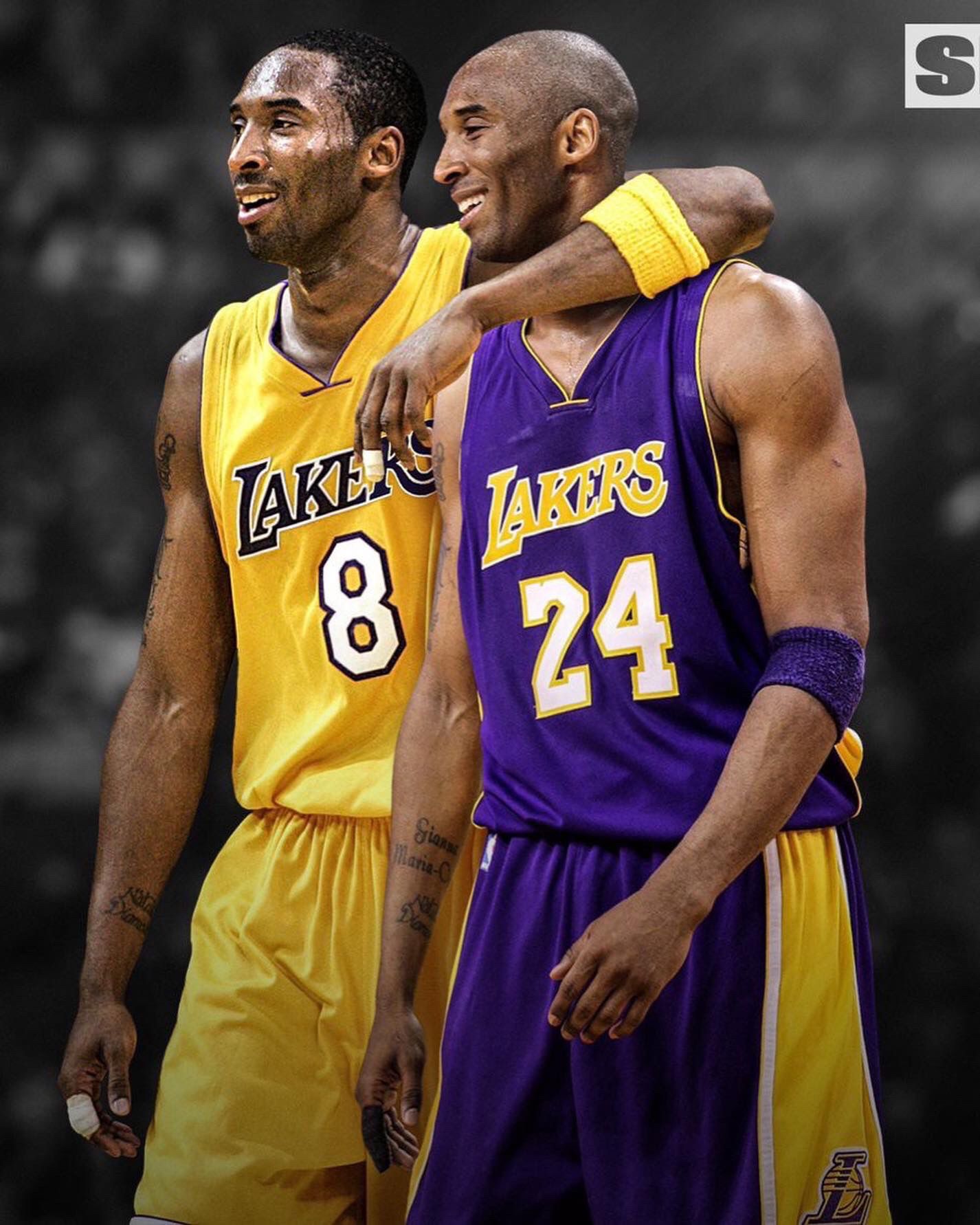 Retro Kobe Bryant #24 Los Angeles Lakers Basketball Jerseys Stitched Purple