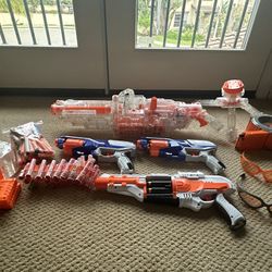 4  Nerf Guns & Accessories, Great Deal!
