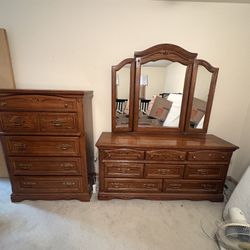 Wooden Bedroom Dresser Set • $450