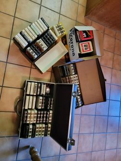 8 track tapes. 90 of them in cases.