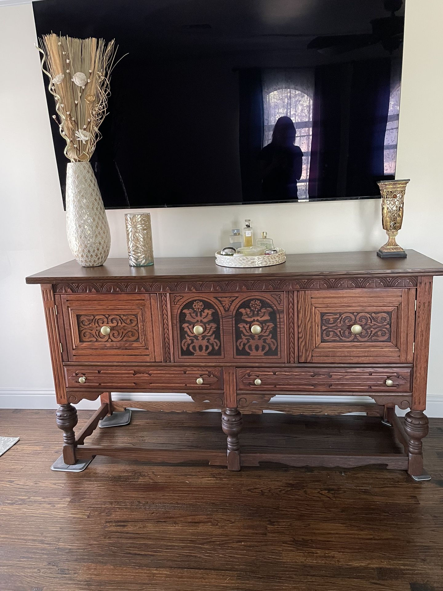 Beautiful Solid Wood Vintage Credenza 