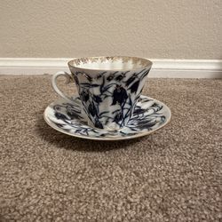 Lomonosov Bluebells Cup and Saucer Set Made In Russia