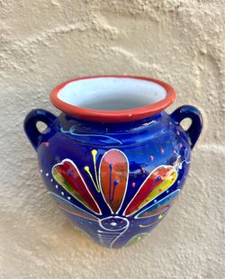 Hand-Painted Spanish Ceramic Wall Pocket Planter – Made in Spain