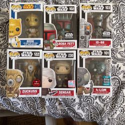 Funko Empire Strikes Back Bounty Hunters Boba Fett Bossk IG-88 Dengar 4-Lom Zuckuss