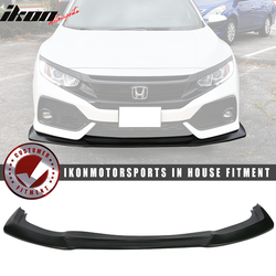 Fits 2017-2021 Honda Civic Si 4DR Hatchback GT Style Front Bumper Lip Black 1PC PU