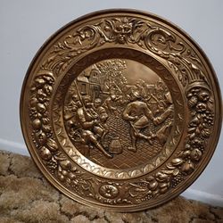 Vintage Peerage Brass 20" Gold Wall Plate Plaque 